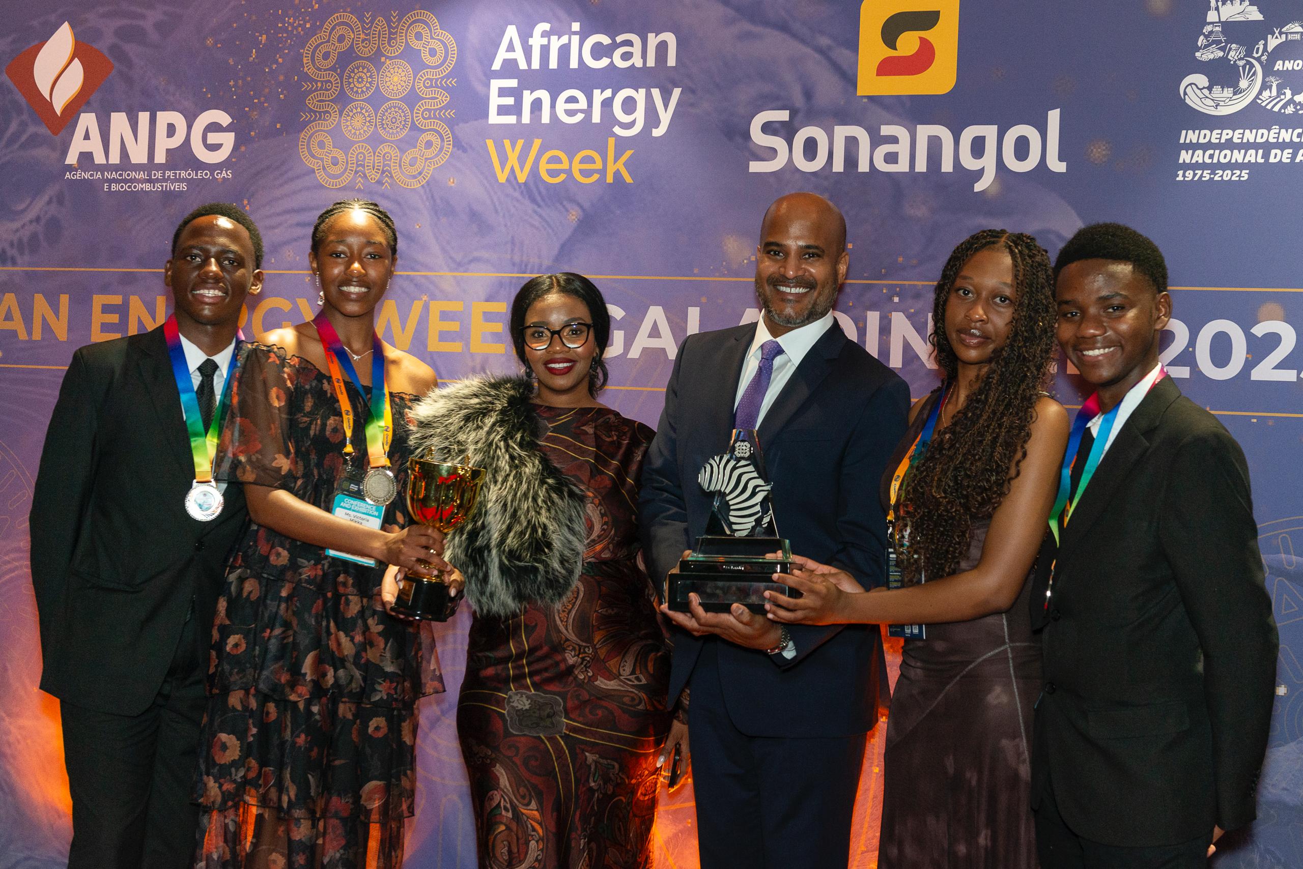 Scholar Sprouts, with ExxonMobil Foundation President Alvin Abraham and ExxonMobil Namibia Public and Government Affairs Manager Rachel Msiska at the African Energy Week Gala