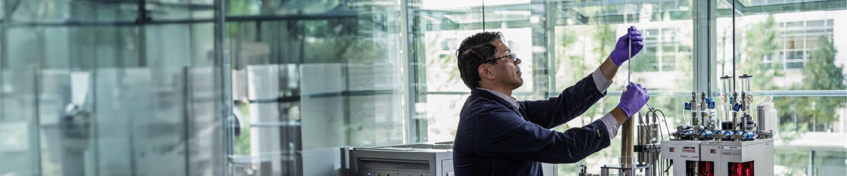 Scientist working in a lab at ExxonMobil