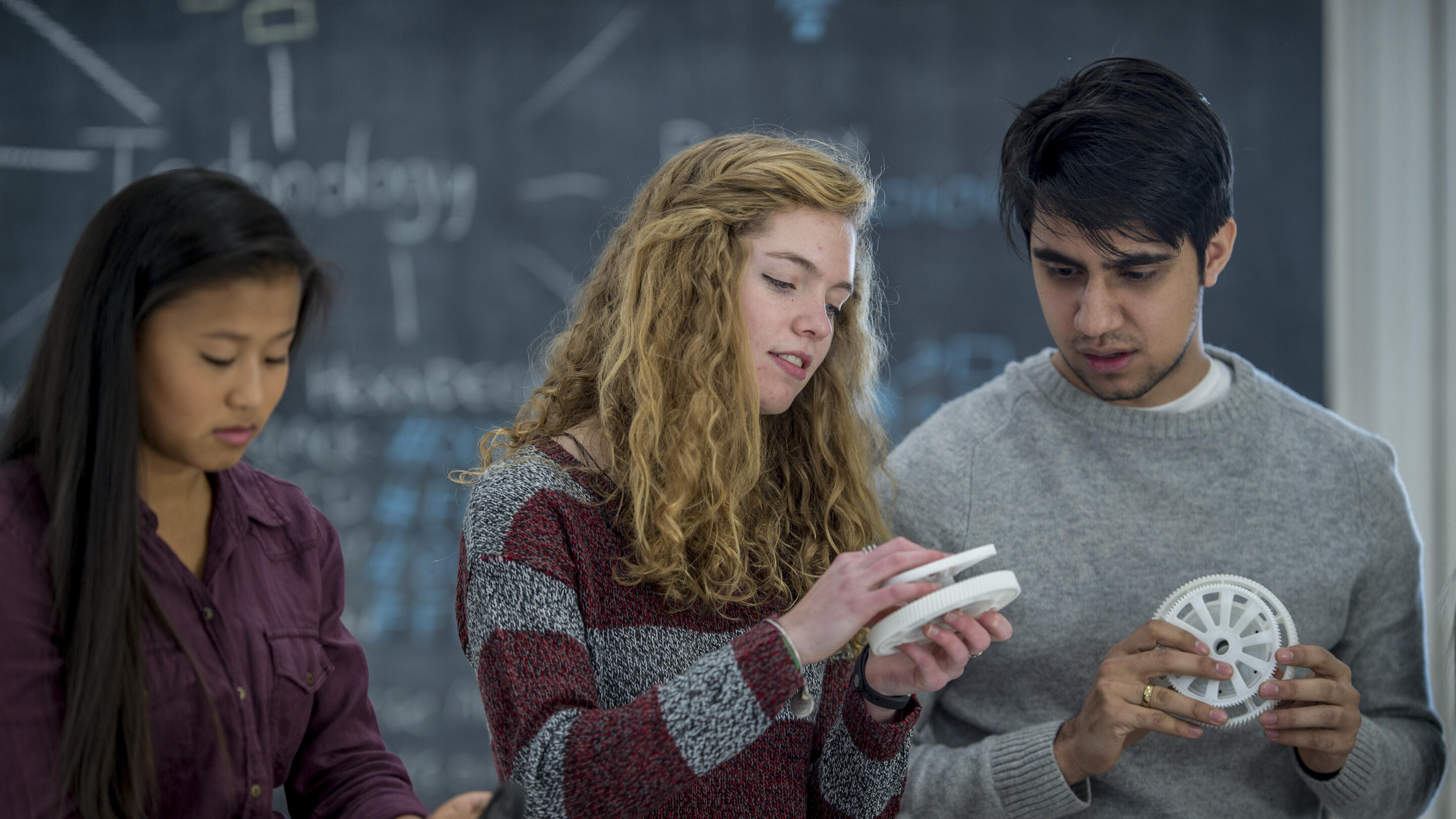 High school students in a science classroom