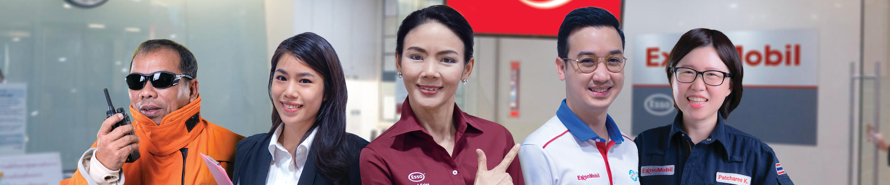 group of Thailand employees representing various career paths