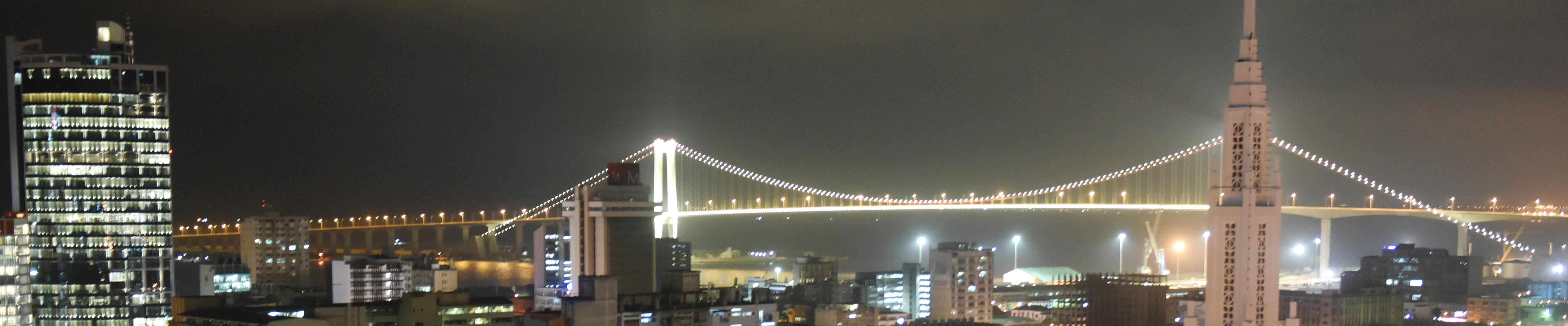 nighttime aerial view of Maputo, Mozambique