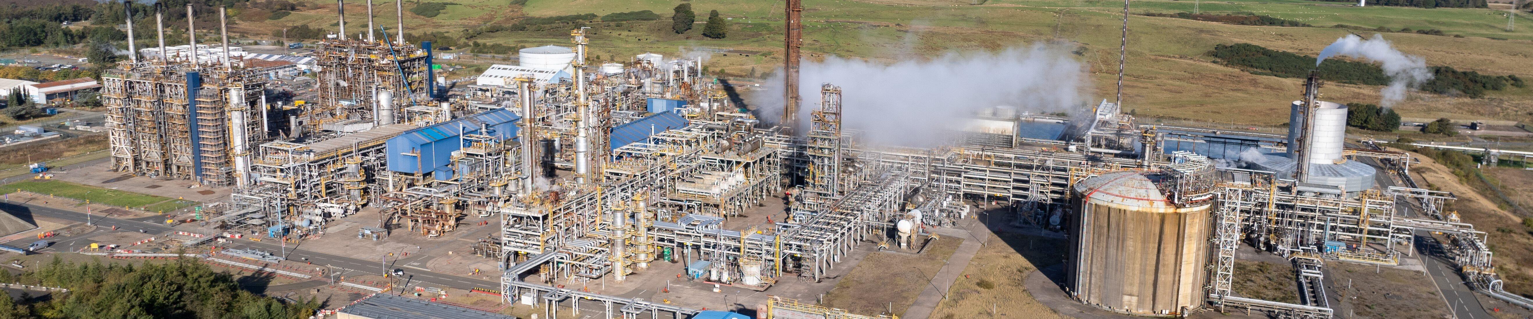 drone view of the ExxonMobil Fife Ethylene plant