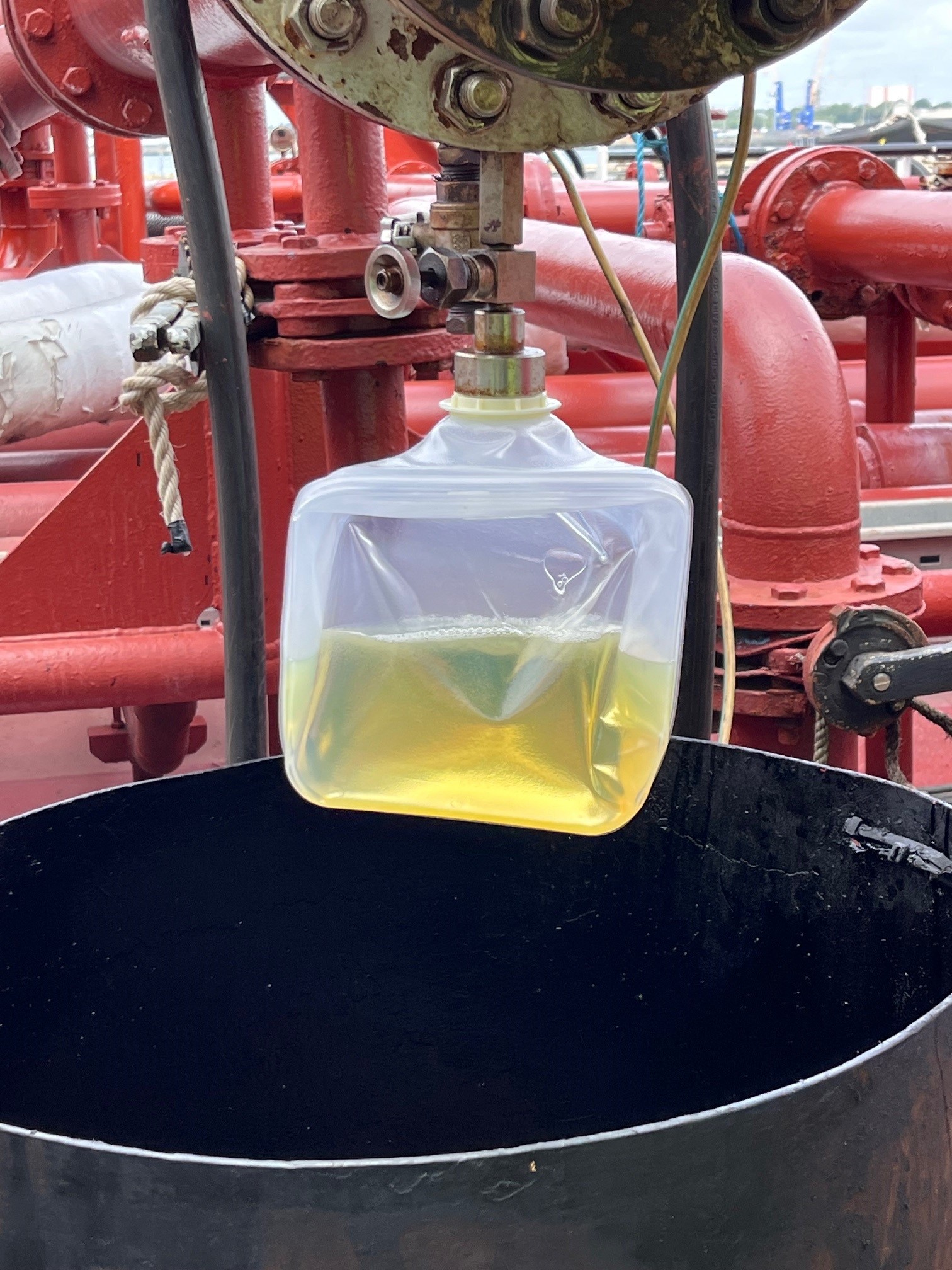 DFA drip sampling during delivery