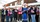 some Christmas hamper recipients and ExxonMobil Fawley's mascot